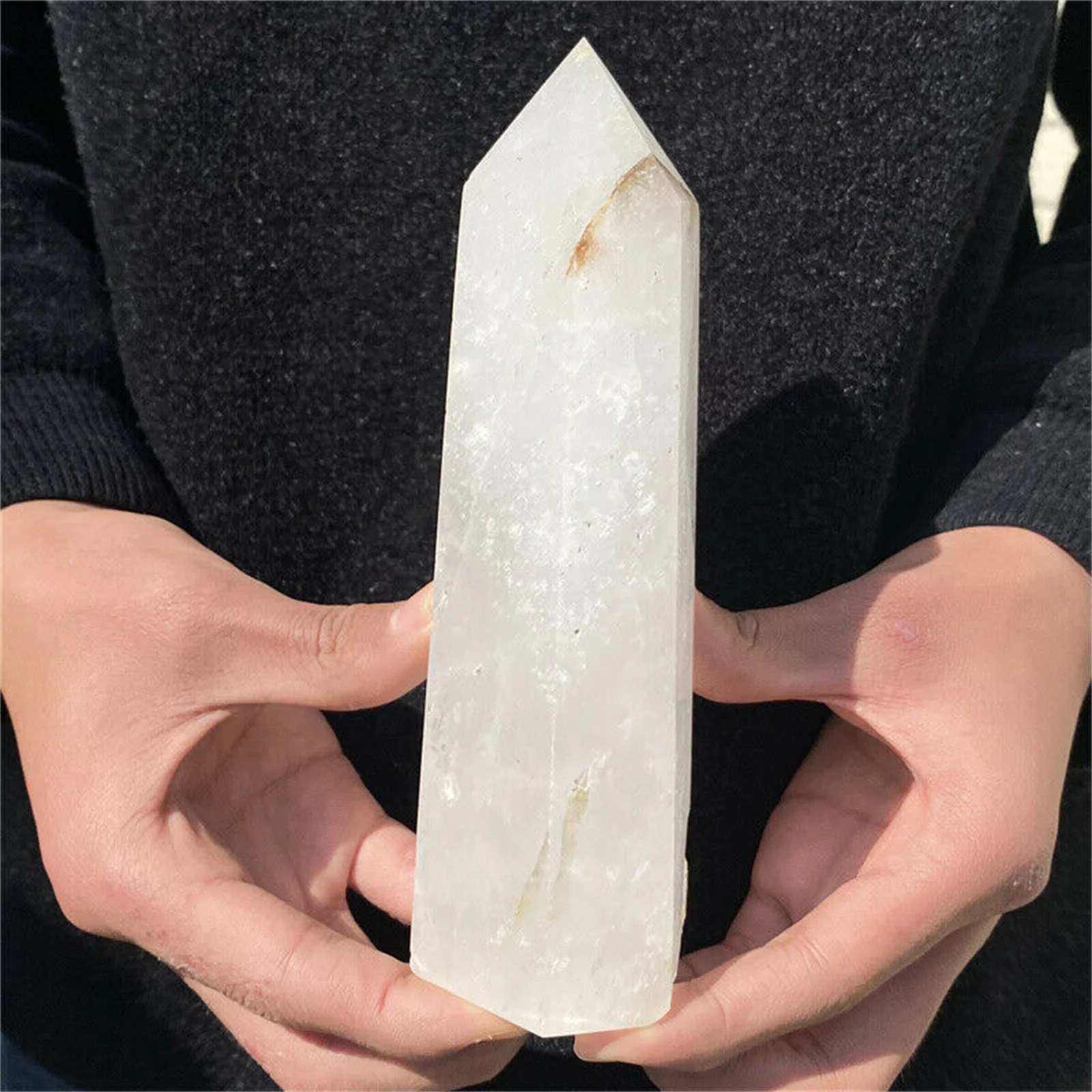 

NATURAL WHITE CRYSTAL TOWER CRYSTAL WAND HEALS MINERAL STONE