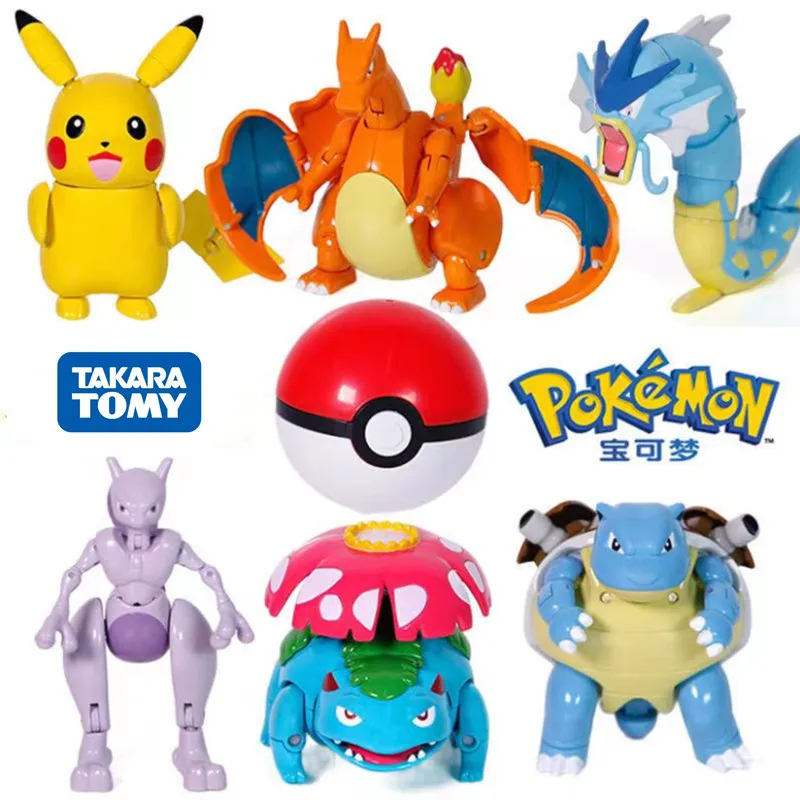 

Pokemon Box Set Pocket Monster Pokeball Deformation Toys PIKACHU Charizard Mewtwo Blastoise Venusaur Gyarados Anime Figure Model