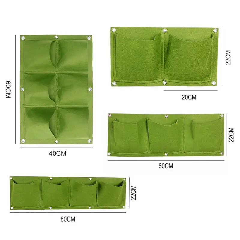 

Plant Grow Bag 2/3/4/6 Pockets Wall Hanging Non Woven Fabric Vertical Planter Bag for Garden Office Balcony Patio