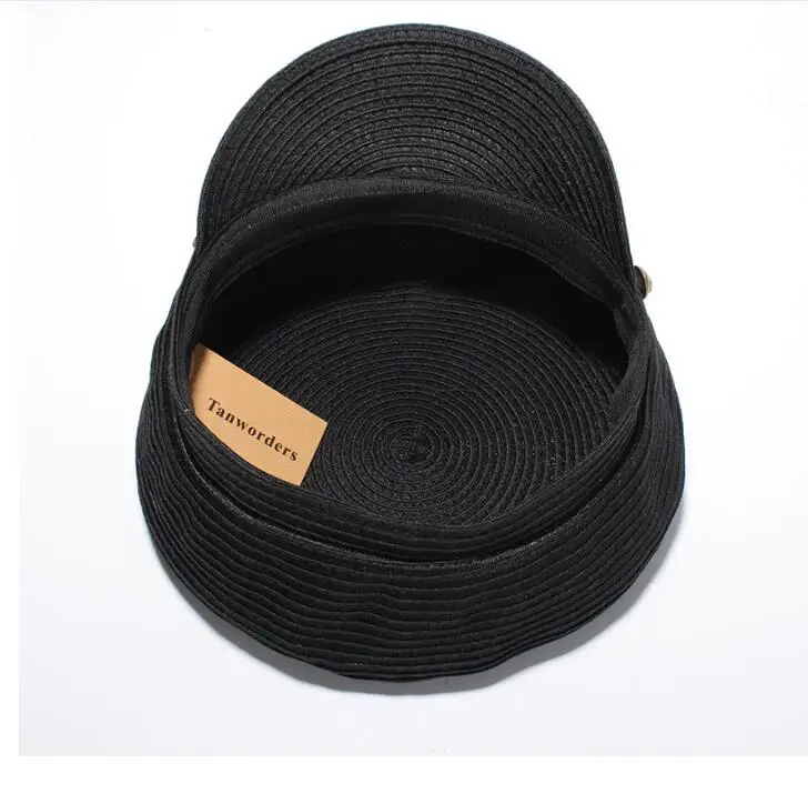 Шляпа женская Соломенная плетеная Панама с плоским верхом Стильная кепка в стиле