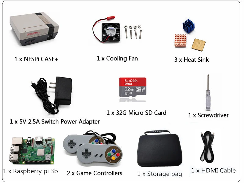 Kit 3 Retroflag SUPERPI Megapi чехол Raspberry Pi 3 Model B игровой консоли развлекательный с ТВ Видео игры плеер и 10000+ игры - Цвет: Kit 3