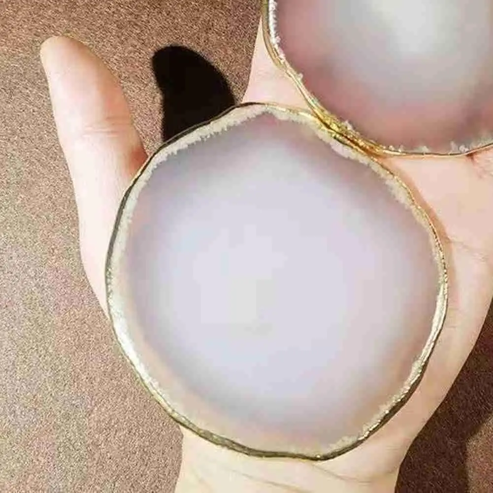 6 см-8 см овальные натуральные шероховатые Агатовые ломтики подставка под чашку