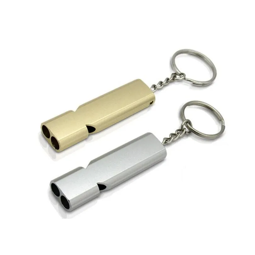 CKAHSBI Stainless Keychain Cheerleading Emergency Multifunction Tool Hot Outdoor Survival Whistle Decibel Double Pipe | Спорт и