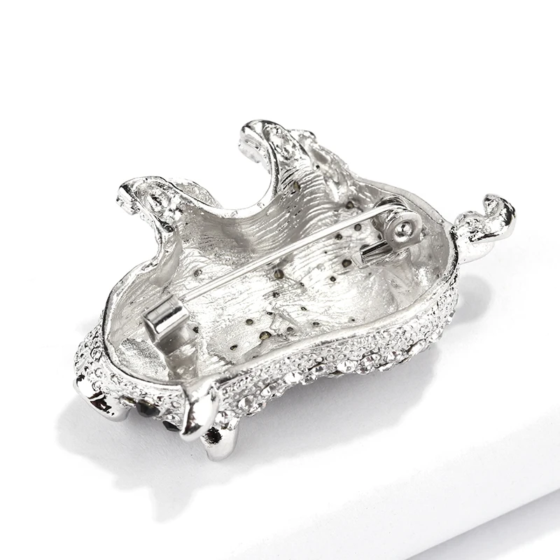 ALLYES милый горный хрусталь свинья Броши прекрасный серебряный Цвет Хрюша брошь на