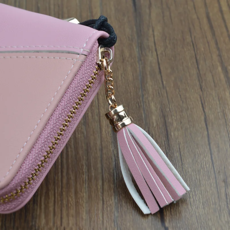 Корейский женский кошелек с длинной молнией большой емкости Модный Цветной