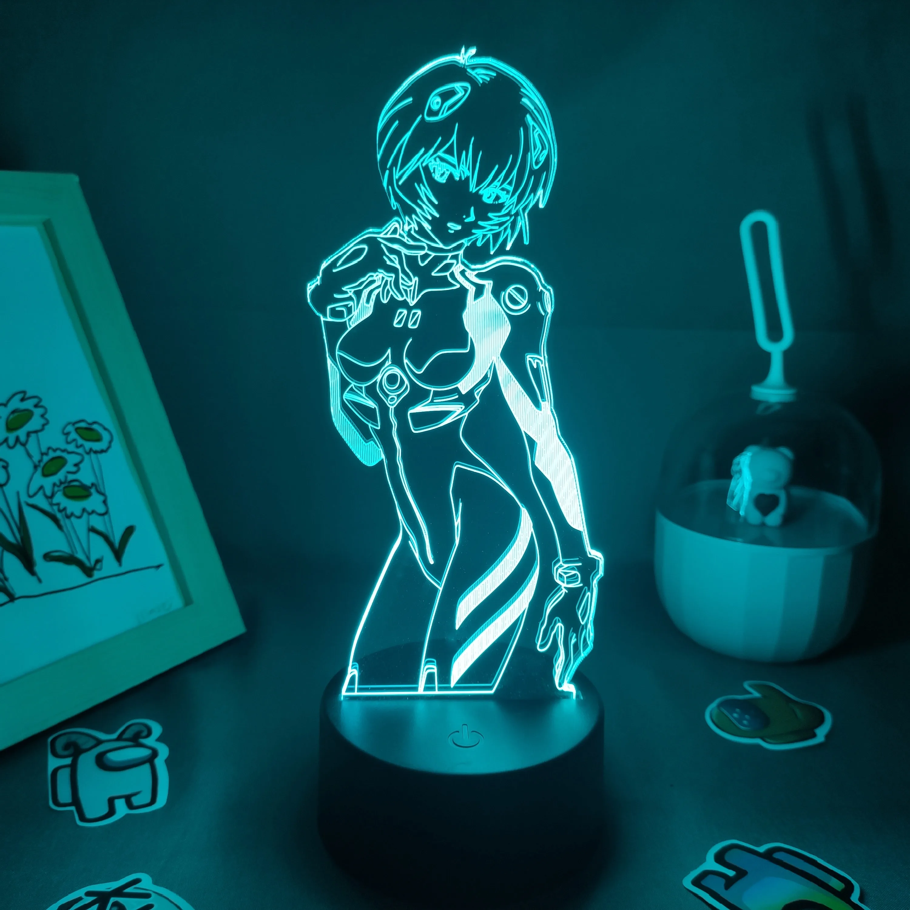 

Anime EVA Ayanami Rei Figure RGB 3D RGB led Night Lights Birthday Gift for Friends Lava Lamp Manga Taber Decoration Evangelions