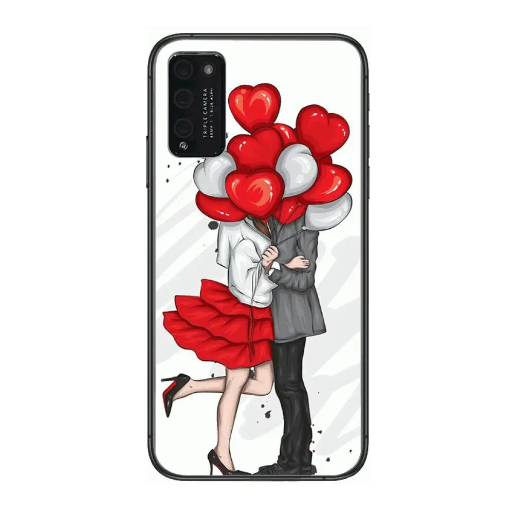 

Flower Tower Girl case Clear Phone Case For Huawei Honor 10 20 30 9 X Pro Lite V 5G RU Black Etui Coque Hoesjes Comic Fashion