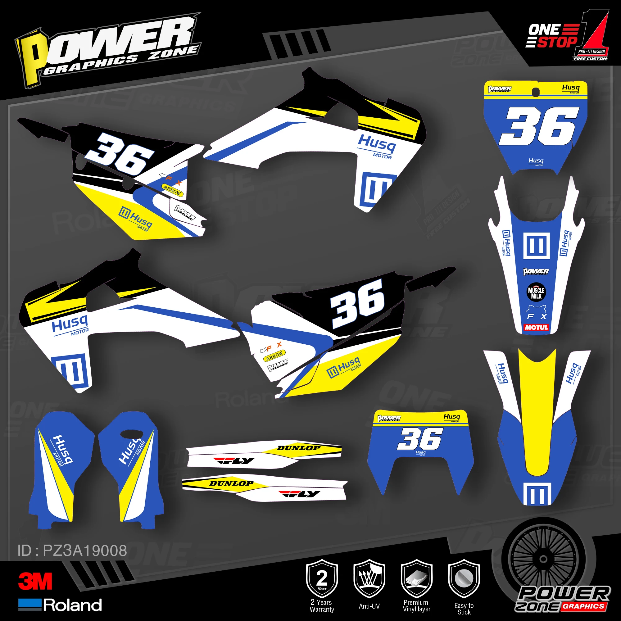 PowerZone пользовательские команды графические наклейки 3 М Набор для Husqvarna наклейка