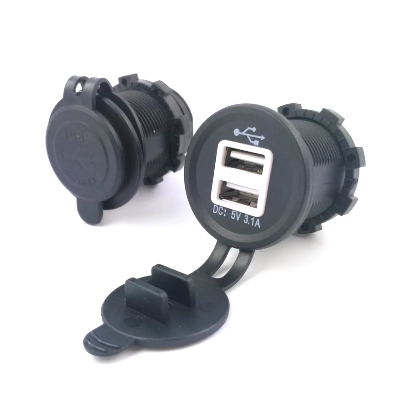 DC 12 ~ 24V 3.1A DIY автомобильное зарядное устройство USB водонепроницаемое двойное