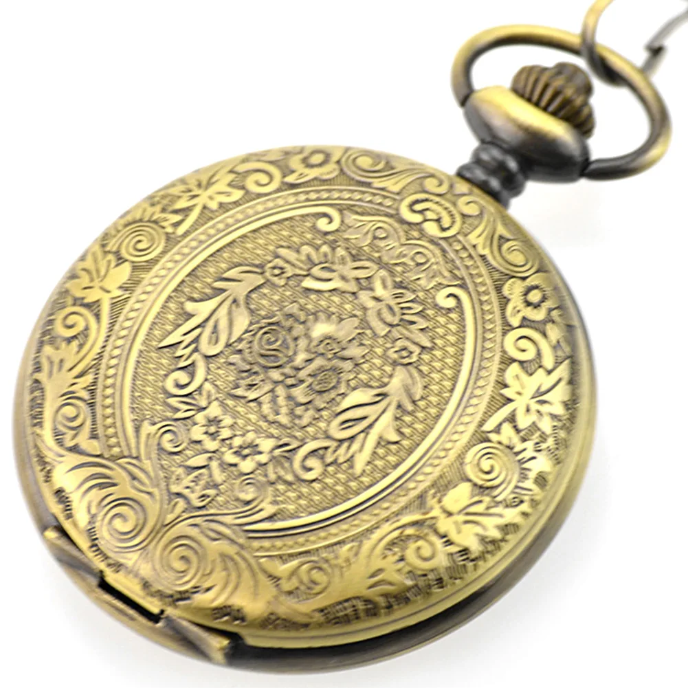 

Pocket Watch Anniversary Quartz Classical Short Chain Retro Gift Sculptured Fob Christmas Vintage