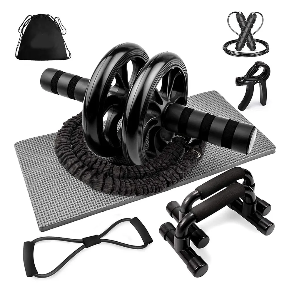 

Resistance Band AB Power Wheel Group Hand Grip Enhancer Rope Skipping Exercise Home Gym Fitness Instructor