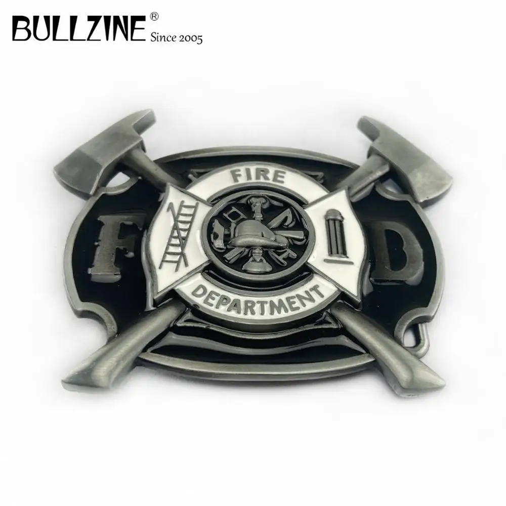Пряжка для ремня Bullzine Fire fighter с Оловянным покрытием FP 02067 подходит шириной 4 см|fire
