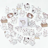 cute meow sauce boxed stickers cute cat cat facial expression bag journal decoration small stickers childrens stickers