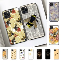 bee art print cute cartoon floral phone case for iphone 13 8 7 6 6s plus x 5s se 2020 xr 11 12 mini pro xs max