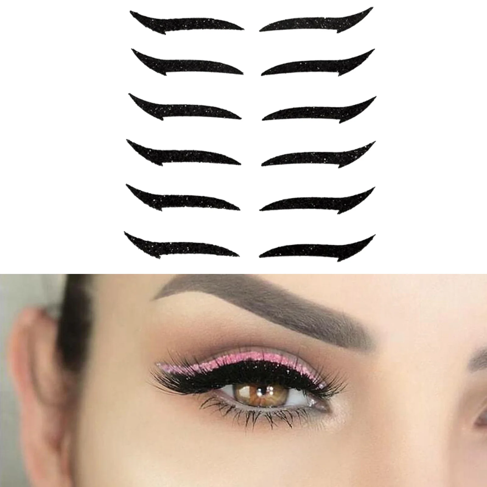 

Lazy Useful Reusable Eyeliner Stickers Eyelid Line Stick Eye Makeup Cat Makeup Double Eyelid Sticker Eyeliner Sticker