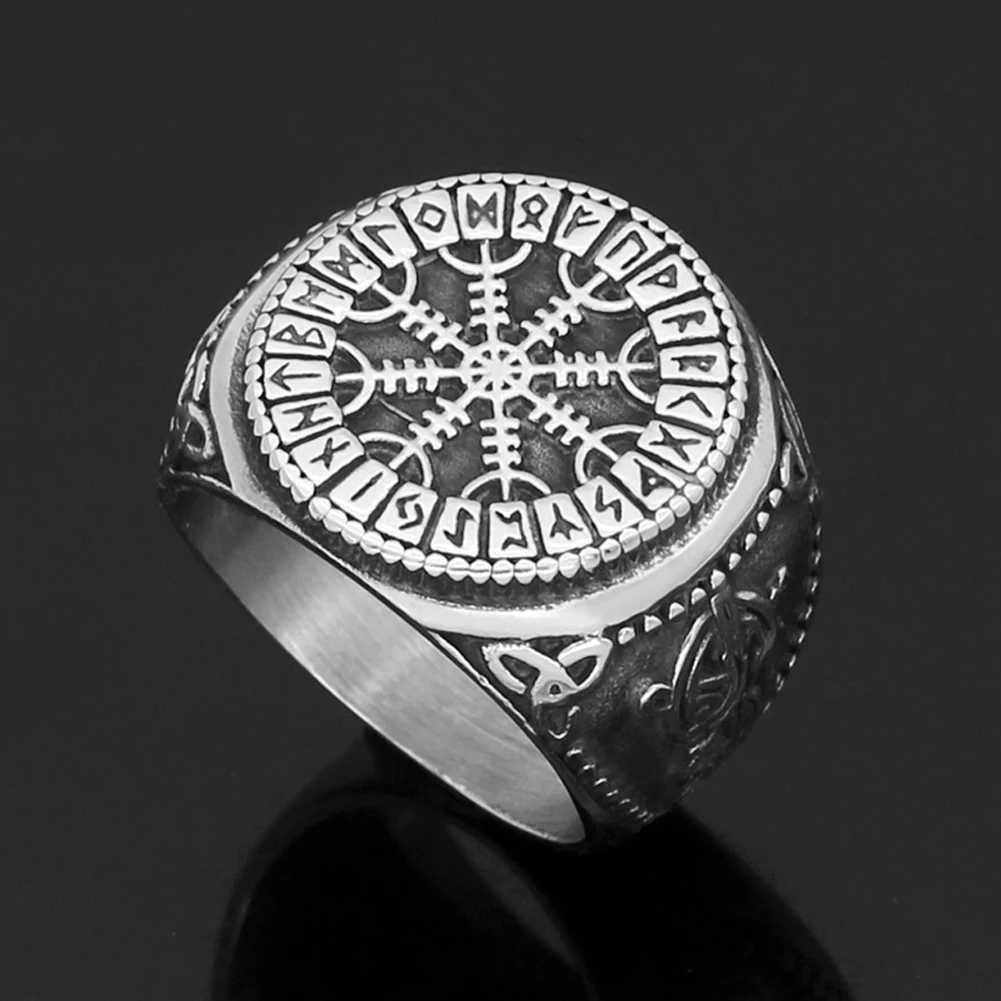 Скандинавский Викинг mjolnir valknut Helm of awe Рунический амулет кольцо из нержавеющей
