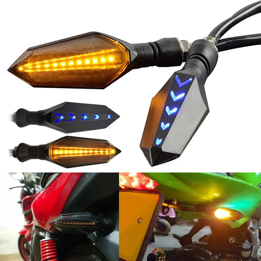 

2Pcs Universal Flowing Water Motorcycle LED Turn Signal Indicator Light Lamp