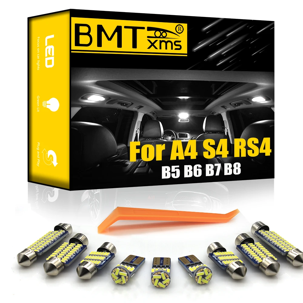 

BMTxms Canbus For Audi A4 S4 RS4 B5 8D B6 B7 8E B8 8K 1996-2018 Vehicle LED Interior Map Dome Trunk Light Kit Car Accessories