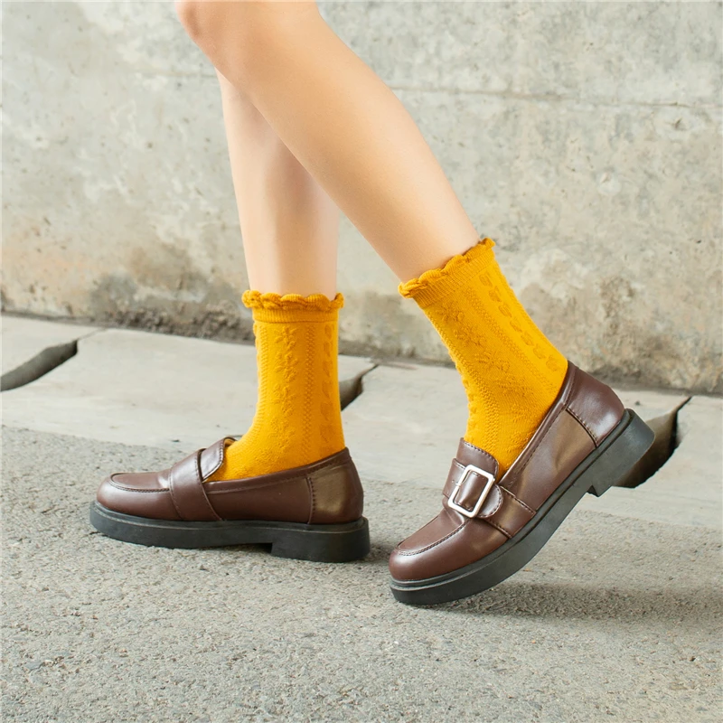 

5 пар/пакет для женщин, раздел-детские носки поддельные две штуки брюки Janpanse Стиль универсальные носки фасонное пальто куртка, для весны и ос...