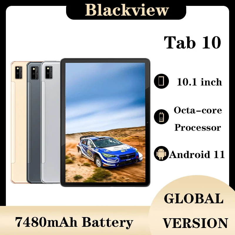 

10.1Inch Android 11 Tablet PC Tab10 Blackview 4GB 64GB Octa Core 13MP Rear Camera WIFI LTE Phone Call 7480mAh BatteryTablets PC