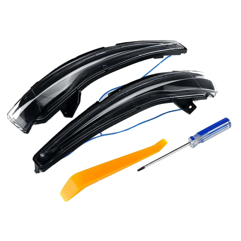 Синее + Янтарное светодиодное динамическое боковое зеркало заднего вида