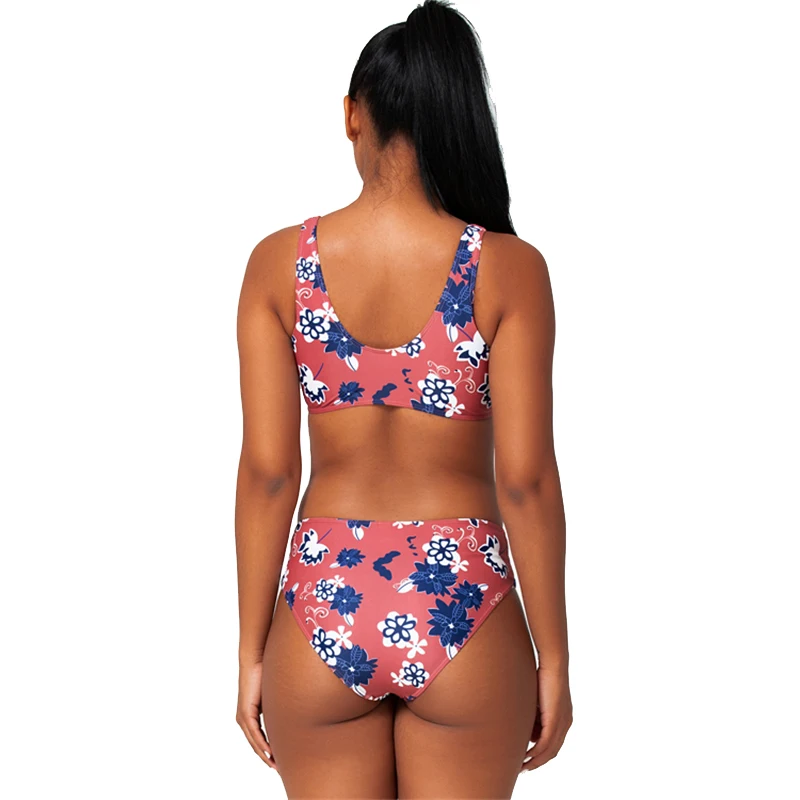 Новинка 2020 сексуальный женский купальник с цветочным принтом и бантом пуловер