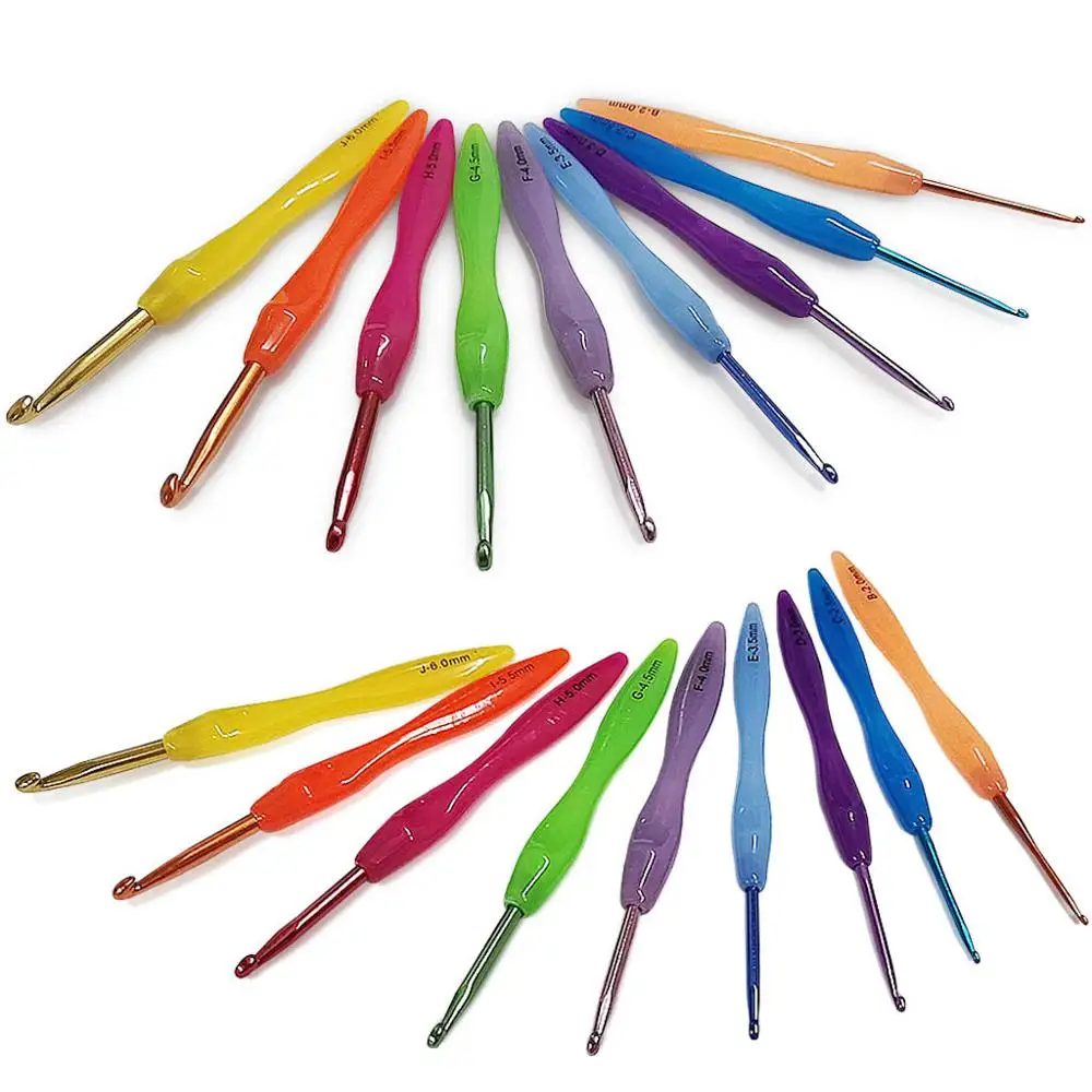 Инструменты и аксессуары для вязания крючком Цветные Алюминиевые крючки набор