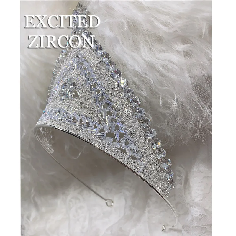 

Fashion Luxury Princess Crown Hair Accessories Bride Bridesmaid Romantic Wedding Noble Zircon Crystal Woman Crown Jewelry