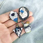 Эмалированные булавки в виде астронавта, Вселенной, летние значки в виде напитков, планет, детей, младенцев, космонавта, космос, подарок для любимого, ювелирные изделия, броши, булавки