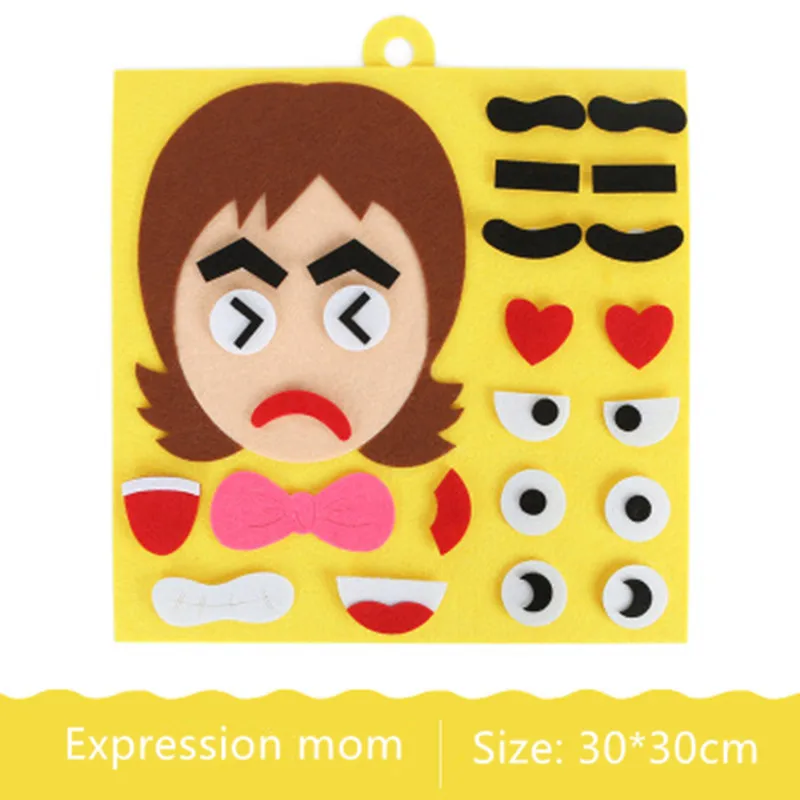 

30CM*30CM DIY Toys Emotion Change Puzzle Toys Creative Facial Expression Kids Learning Educational Toys For Children Funny Set