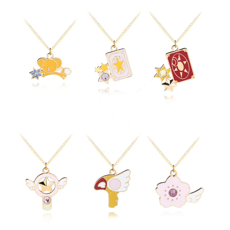 Animei Card Captor ожерелье сакуры косплей реквизит аксессуары KINOMOTO Сакура кулон