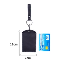 split cow leather keychain control tokey key ring tags keyfob id card case bag doorlock access holder
