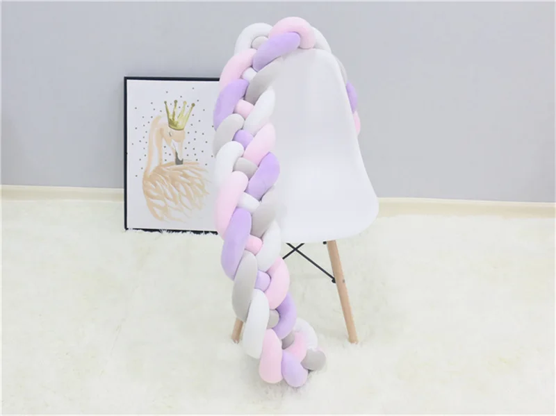 IMBABY 4 косички 2,2 м детские мягкие бортики для кровати ручной работы в кроватку бампер для новорожденных кровать бампер мягкая тесьма декор для детской комнаты