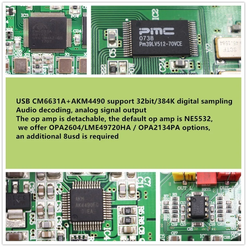 Наш флагманский ЦАП 332bit/384K CM6631A+ AKM4490 USB вход аудио декодер RCA/коаксиальный выход для Mac Apple компьютерная система WINDOWS