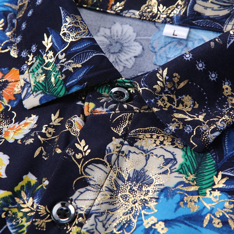 

Blue Rose Men Hawaiian Flower-print Short Sleeve Summer Beach Style Lapel Shirts Holiday Casual Comfortable Clothes 9891