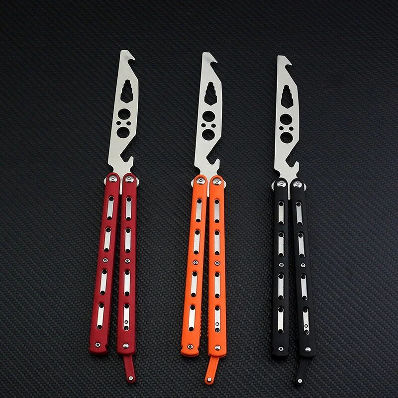 

2CR13 The New Stainless Steel Training Butterfly Knife 3 Color Folding Knife Cs Go Game Portable Without Edge Edc Practice Tool