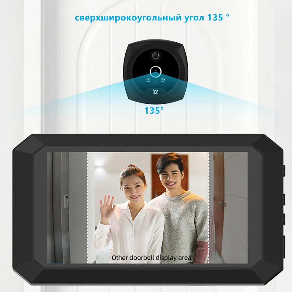 3.5Inch Video Digital Peephole Door Viewer Motion Detection Photo Recording Magic Eye Electronic Viewfinder for the - купить по