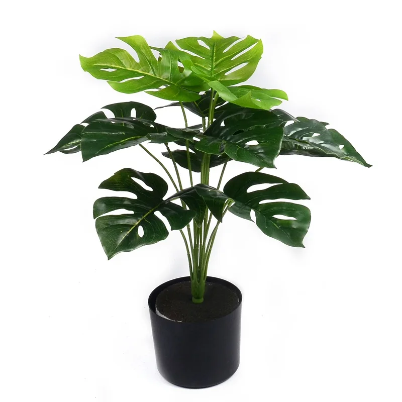 1 букет/12 листьев искусственные шелковые пальмовые листья монстеры зеленое