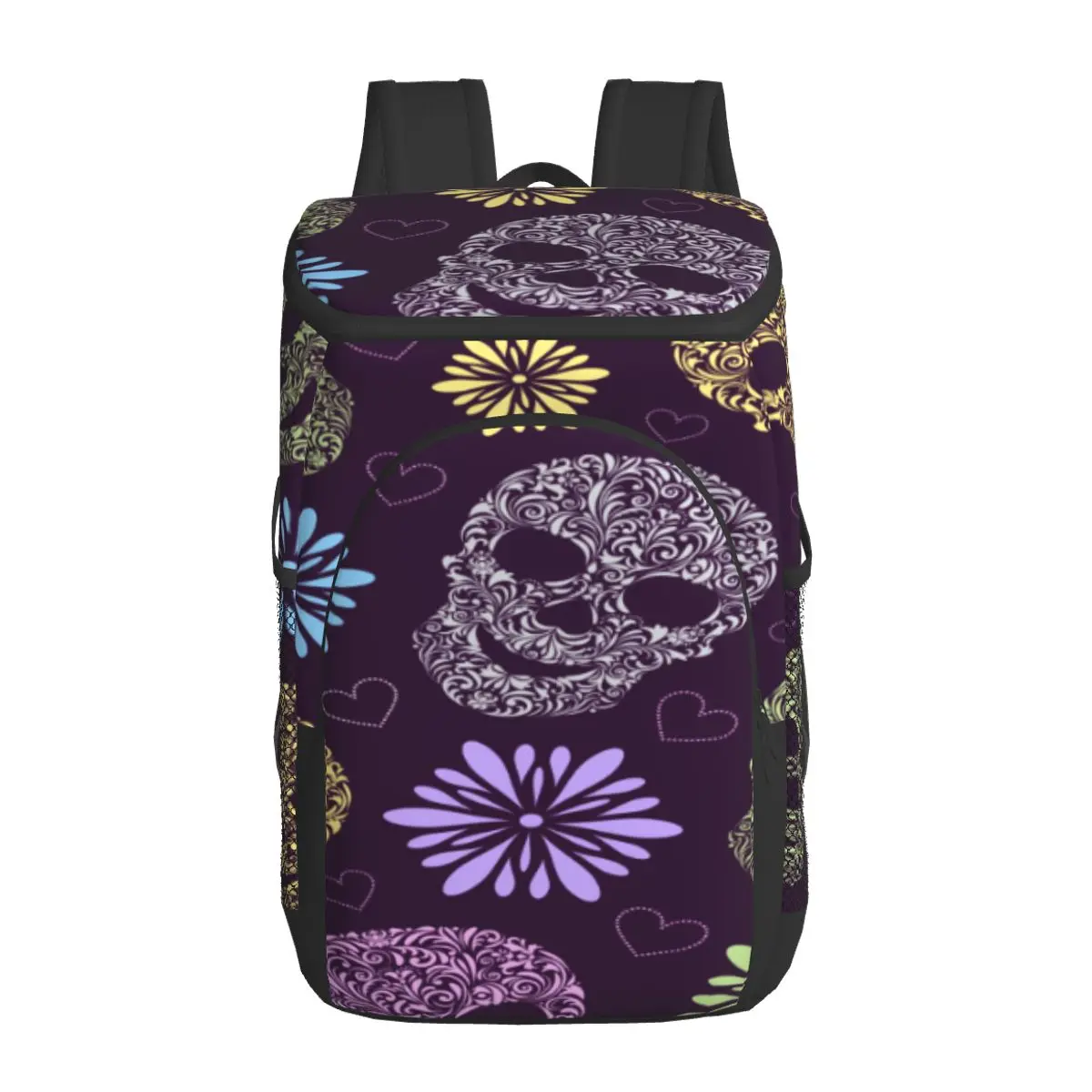 refrigerator bag abstract floral skulls pattern soft large insulated cooler backpack thermal fridge travel beach beer bag free global shipping