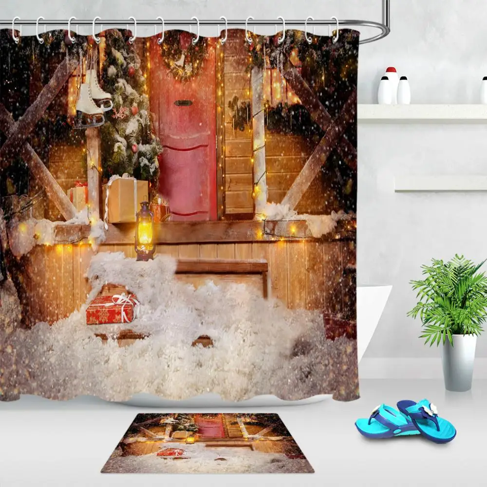 Женская водонепроницаемая занавеска для душа из ткани с защитой от плесени и 12