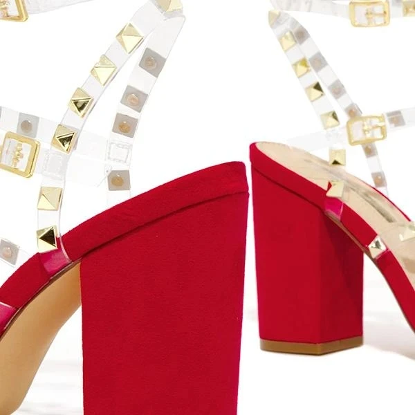 

Women's Sandals 2020 Summer Rivet PVC High Heel Women Shoes Outdoor Wild Banquet Slippers Casual Flip Flop Buckle Fashion Sandal