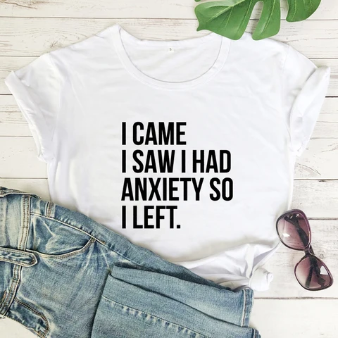 Я пришел, я увидел, что я беспокоился, так что я оставил футболку, забавная футболка с отворотом, Милая женская хипстерская футболка из карантина, Топ