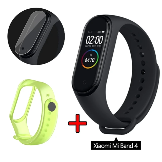 add T green strap Xiaomi mi Band 4 Smart band 4 цветной экран Браслет Пульс фитнес музыка Bluetooth 50 м водонепроницаемый xiaomi браслет 4 mi Band - Цвет: add T green strap