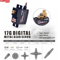 surpass hobby s0017m 17g metal gear 3 5kg digital servo for rc airplane robot 118 116 truck car boat duct plane