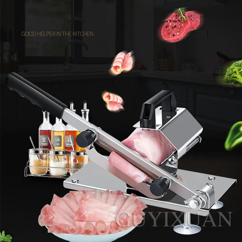 Бытовая мелкая Мясорубка рулон баранины слайсер из нержавеющей стали ручная замороженная резка говядины рулон машина фрукты и овощи слайсер