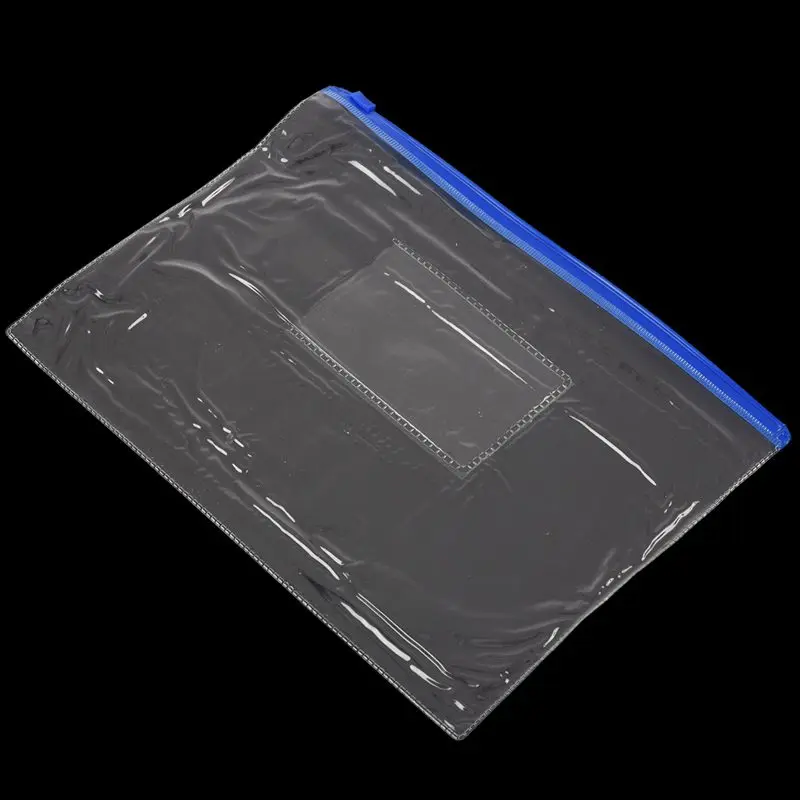 

12 x A5 Blue Zip Zippy Bags -Document Clear Plastic Transparent Storage bag