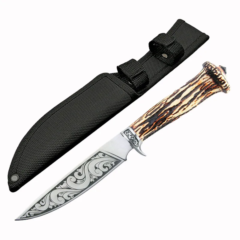 DuoClang Открытый походный нож с фиксированным лезвием стальная головка + имитация