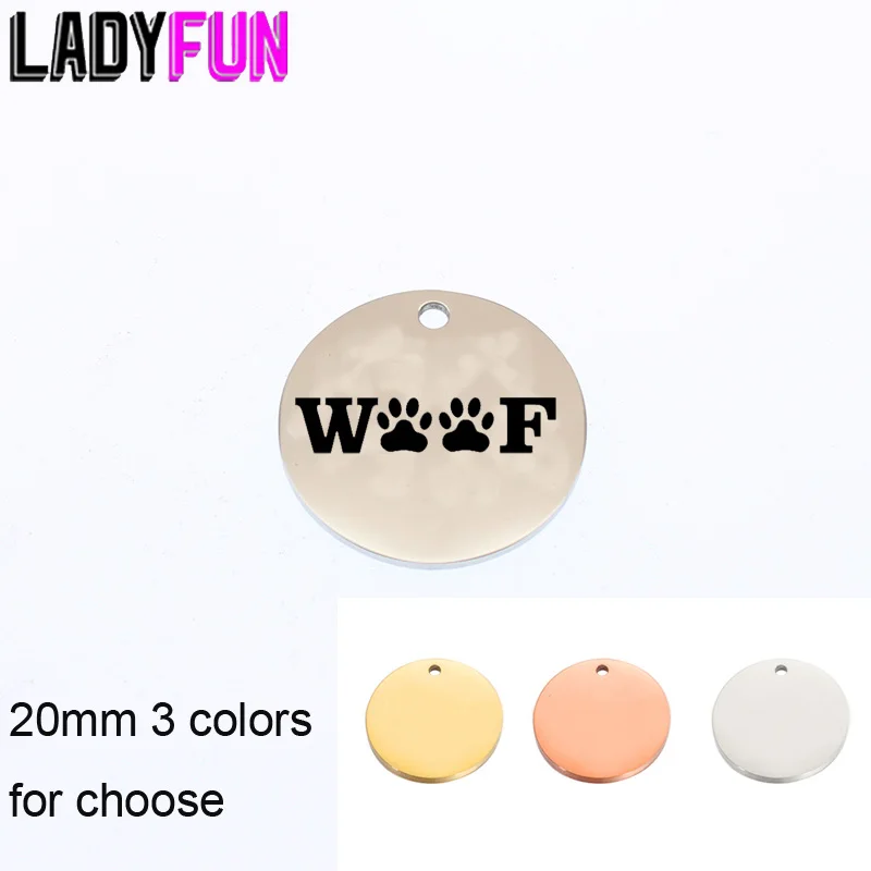 

Woof Paw Prints Pet Charm Stainless Steel Laser Words Animal Lover Pendant Personalized Diy Jewelry Supplier