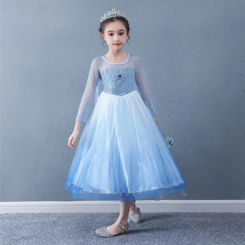Детское платье принцессы для косплея Снежной королевы Рождественская