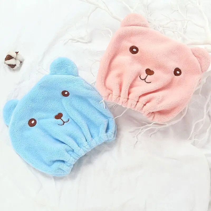 

Hair Drying Hat Towel Microfiber Thickened Absorbent Quick-Drying Headscarf Women's Cute Aldult Shower Cap Bathroom Accessories